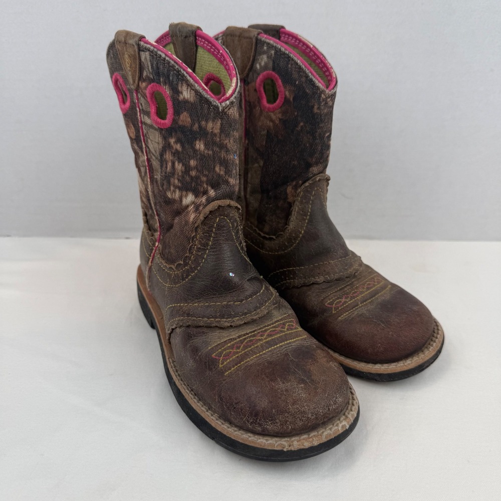 Ariat Fatbaby Girls Camo Pink Western Cowboy Boots 10008724 US 13C